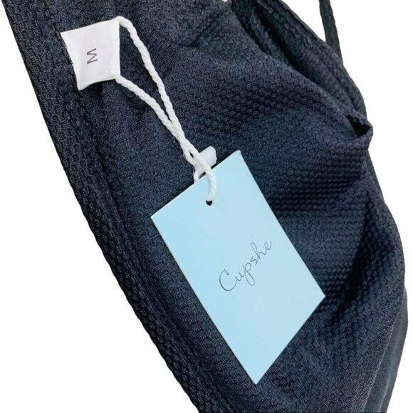 Cupshe Textured Black Halter Top Lettuce Edges Womens Medium - Picture 5 of 7